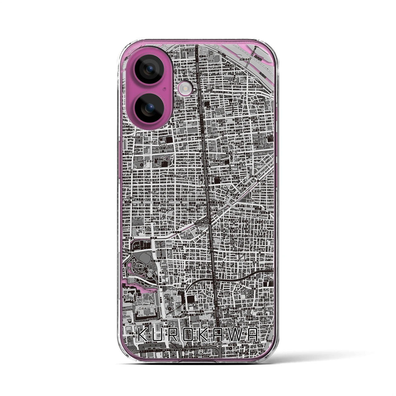 【黒川(愛知県)】地図柄iPhoneケース(クリアタイプ)