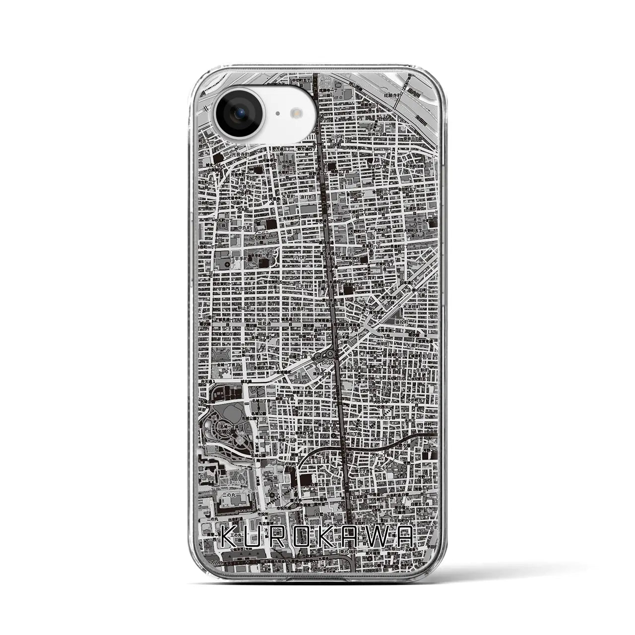 【黒川(愛知県)】地図柄iPhoneケース(クリアタイプ)