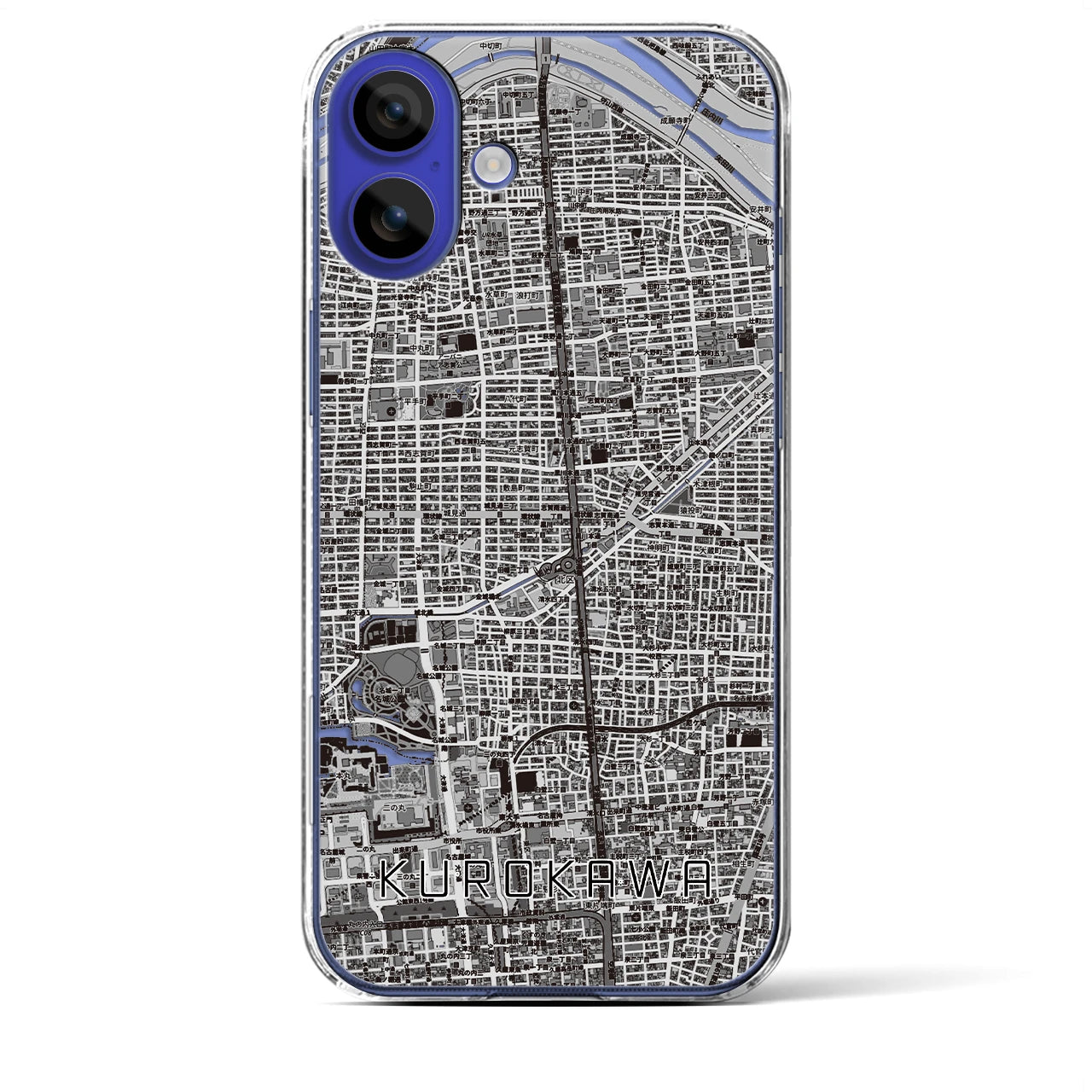 【黒川(愛知県)】地図柄iPhoneケース(クリアタイプ)