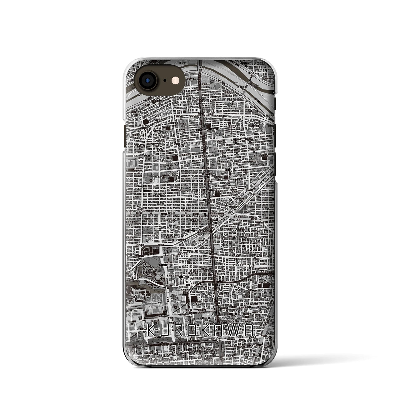 【黒川(愛知県)】地図柄iPhoneケース(クリアタイプ)