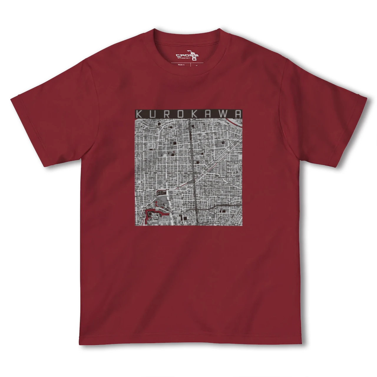 【黒川(愛知県)】地図柄ヘビーウェイトTシャツ