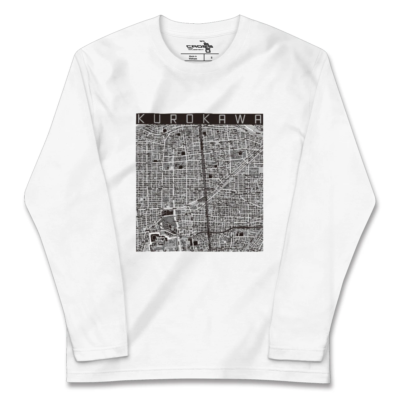 【黒川(愛知県)】地図柄ロングスリーブTシャツ