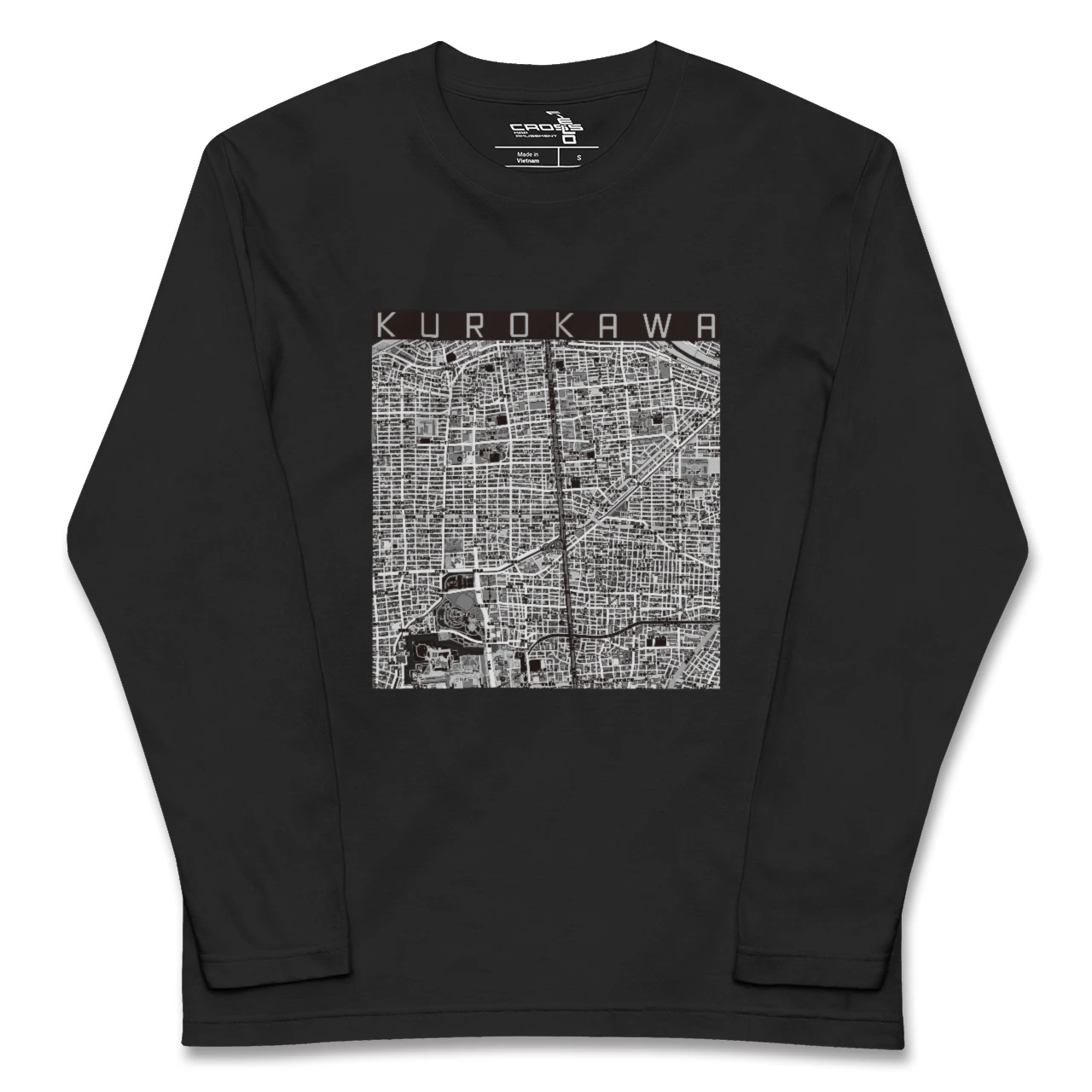 【黒川(愛知県)】地図柄ロングスリーブTシャツ
