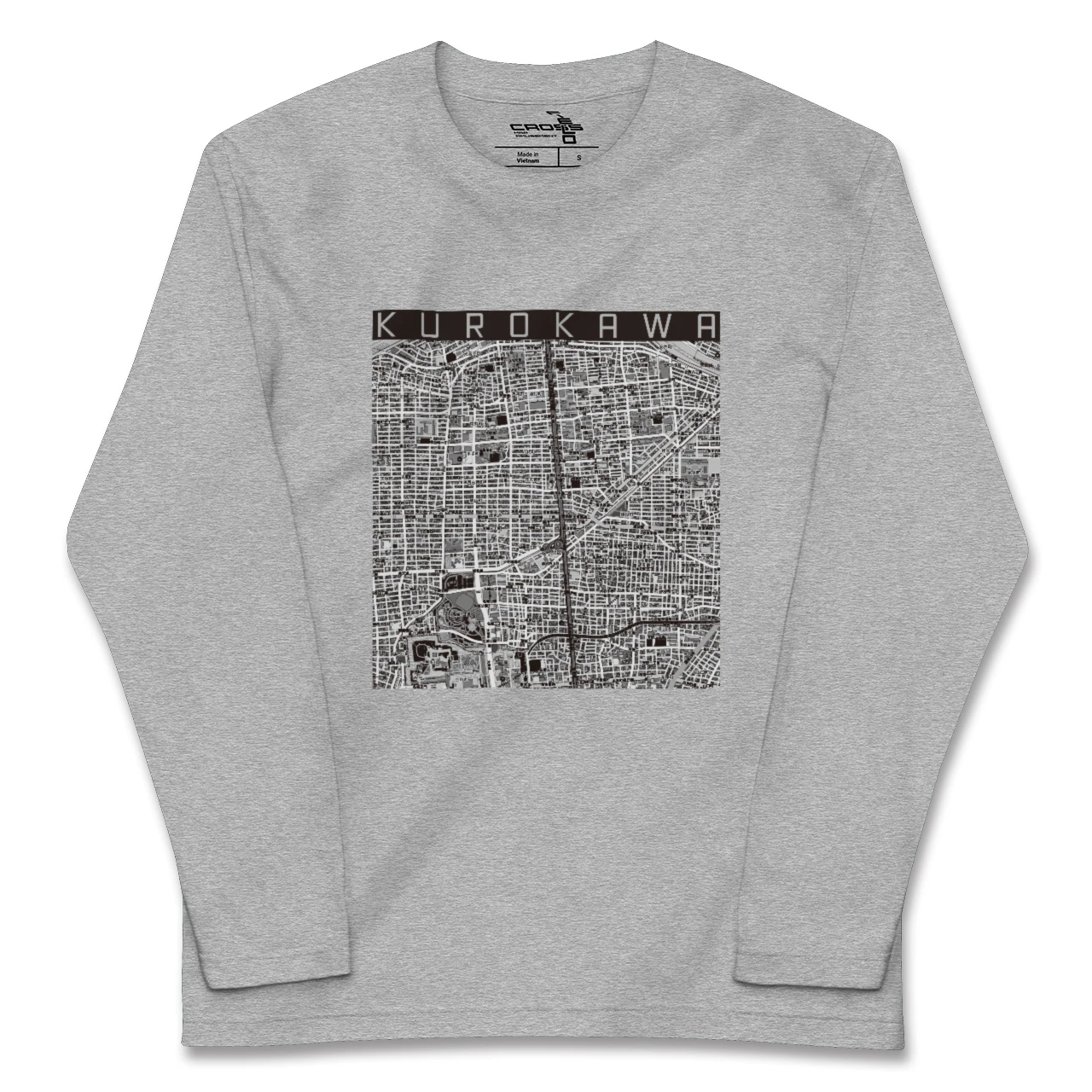 【黒川(愛知県)】地図柄ロングスリーブTシャツ