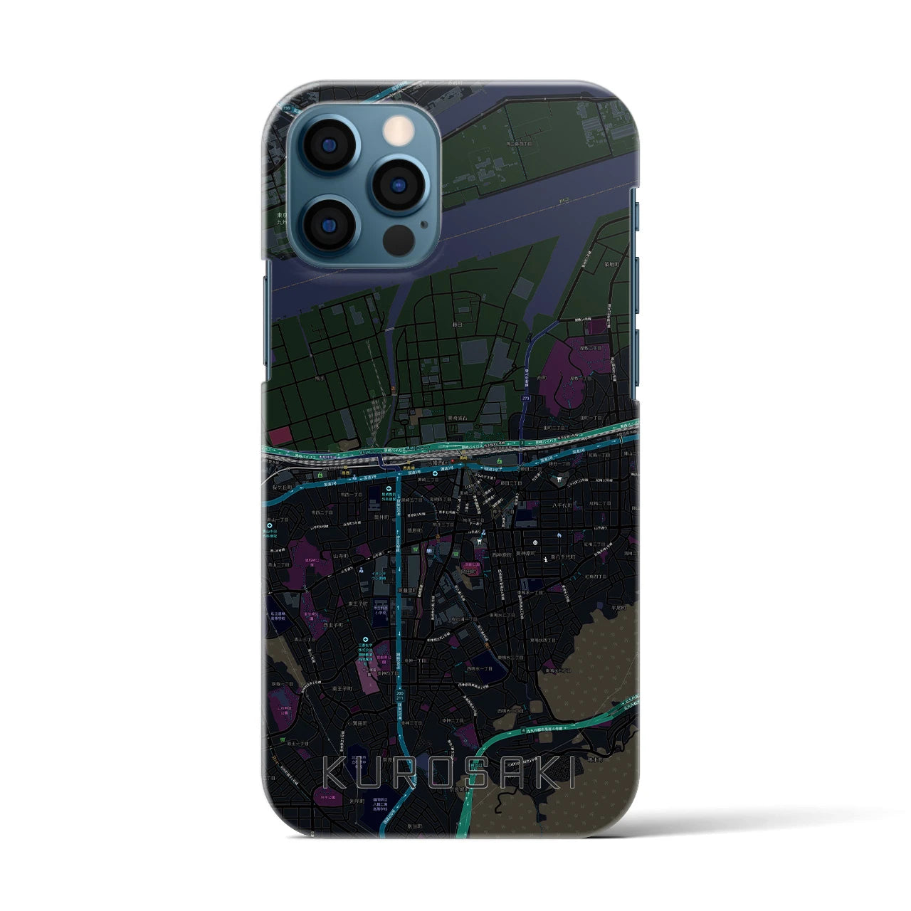 【黒崎(福岡県)】地図柄iPhoneケース(バックカバータイプ)