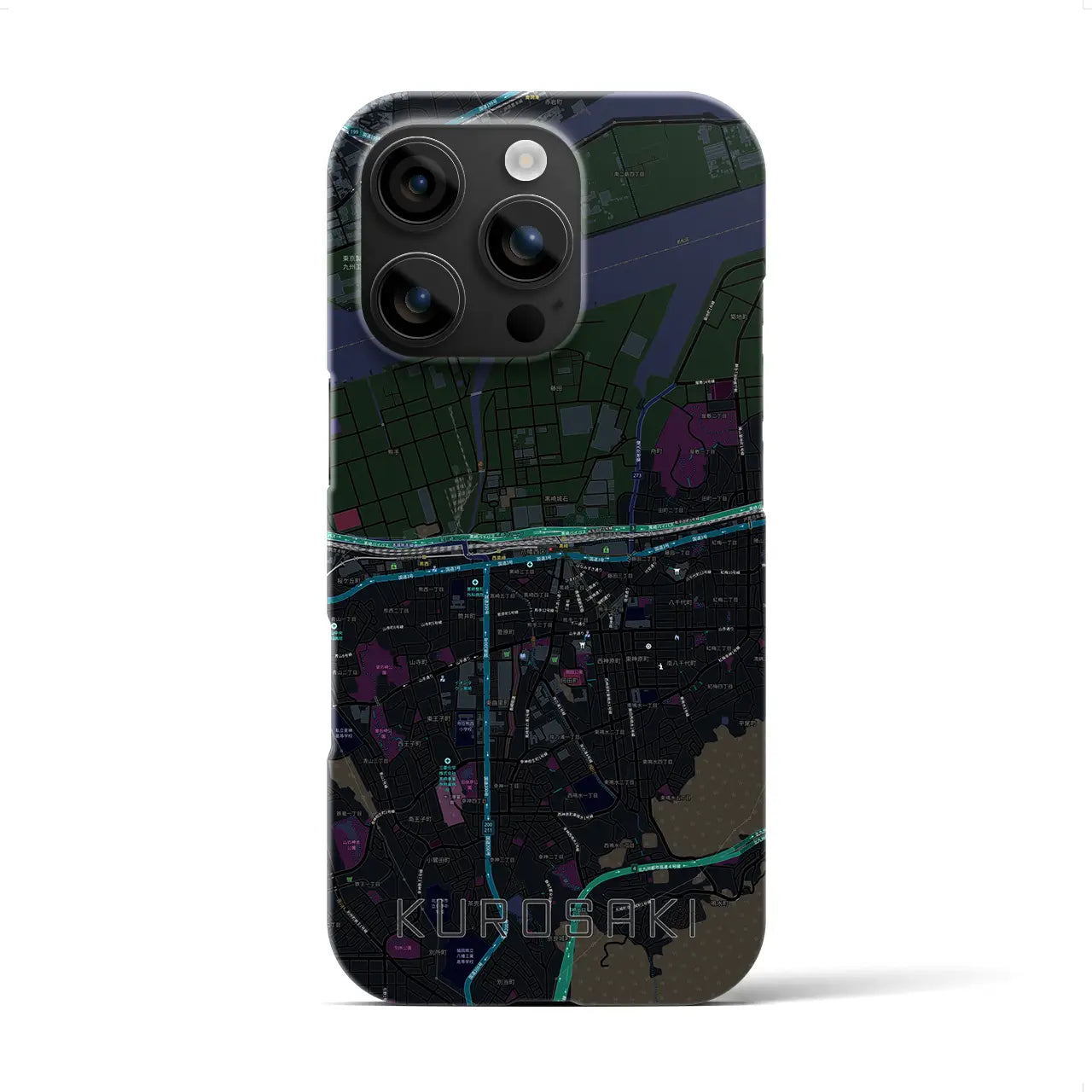 【黒崎(福岡県)】地図柄iPhoneケース(バックカバータイプ)