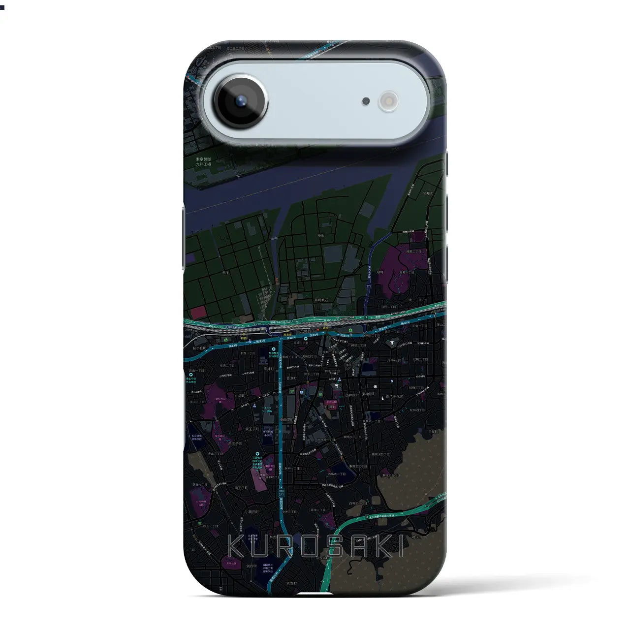 【黒崎(福岡県)】地図柄iPhoneケース(バックカバータイプ)