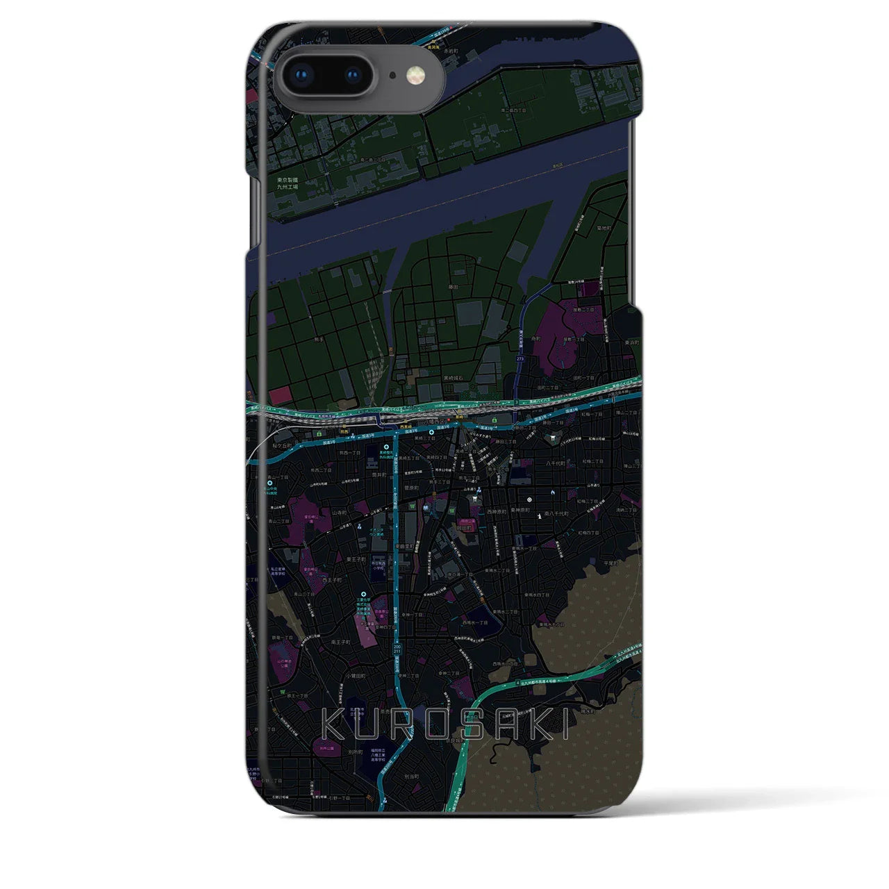 【黒崎(福岡県)】地図柄iPhoneケース(バックカバータイプ)