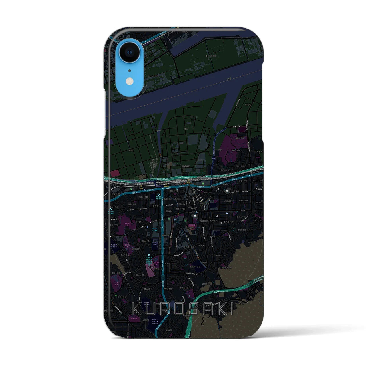 【黒崎(福岡県)】地図柄iPhoneケース(バックカバータイプ)