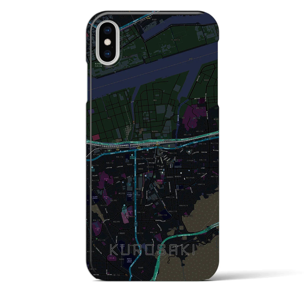 【黒崎(福岡県)】地図柄iPhoneケース(バックカバータイプ)
