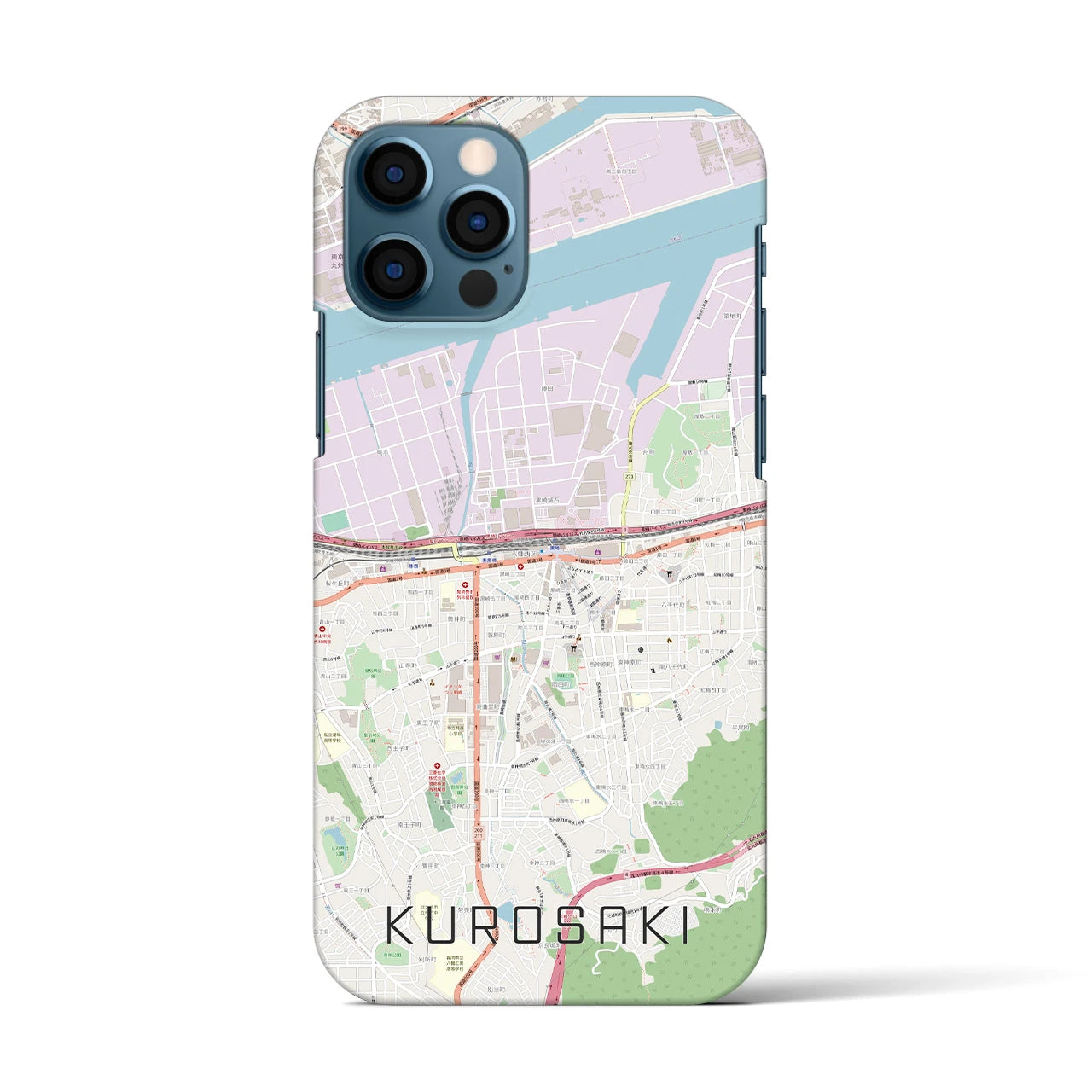 【黒崎(福岡県)】地図柄iPhoneケース(バックカバータイプ)