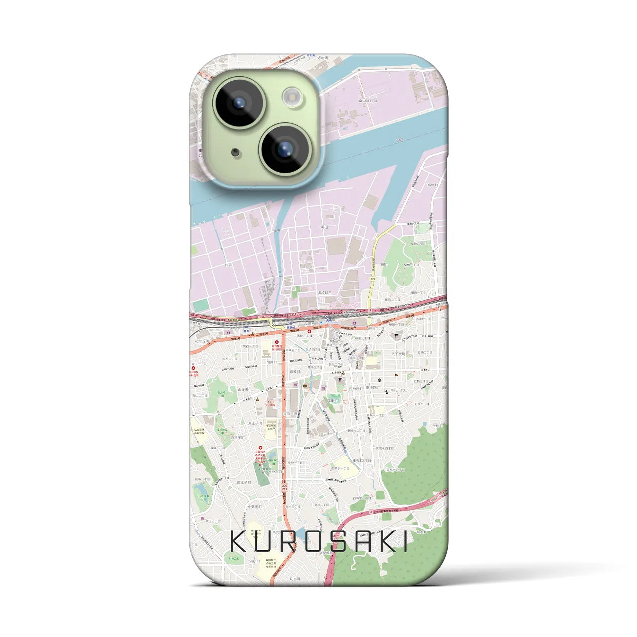 【黒崎(福岡県)】地図柄iPhoneケース(バックカバータイプ)