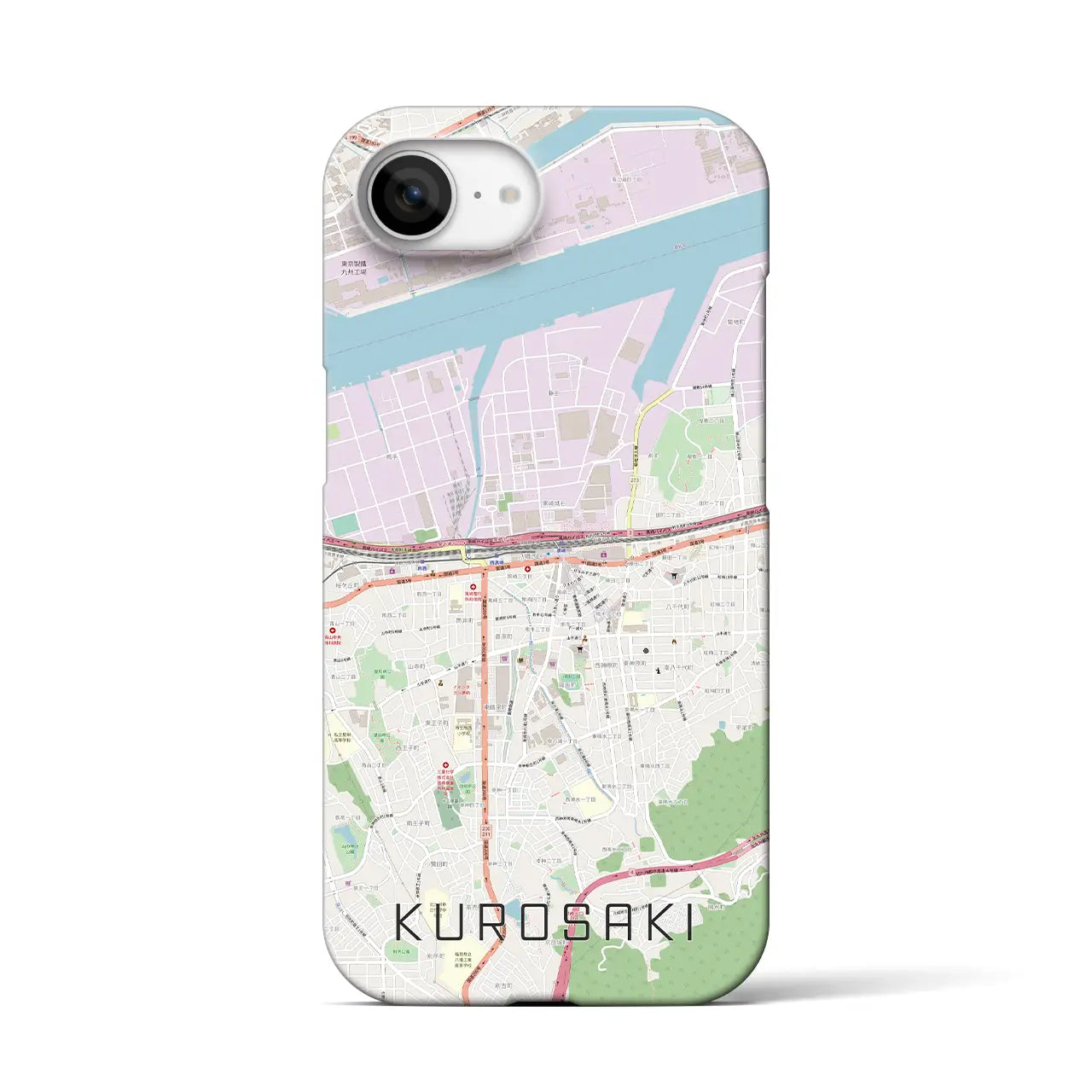 【黒崎(福岡県)】地図柄iPhoneケース(バックカバータイプ)