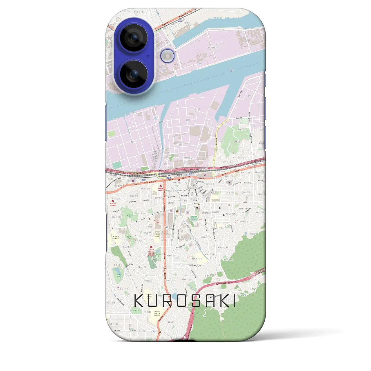 【黒崎(福岡県)】地図柄iPhoneケース(バックカバータイプ)