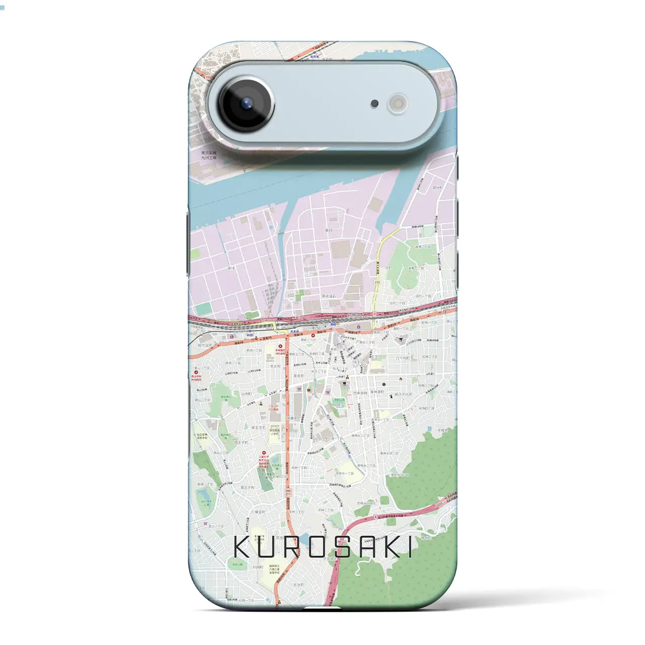 【黒崎(福岡県)】地図柄iPhoneケース(バックカバータイプ)