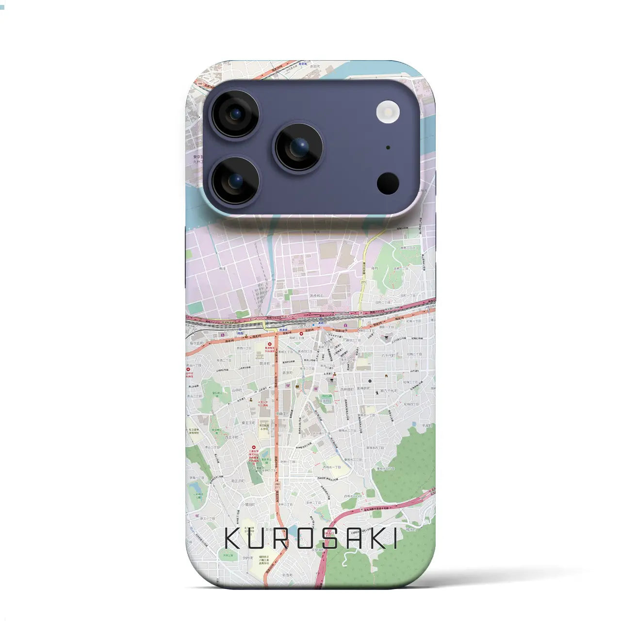 【黒崎(福岡県)】地図柄iPhoneケース(バックカバータイプ)