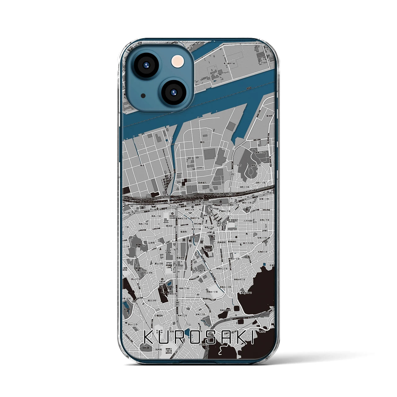 【黒崎(福岡県)】地図柄iPhoneケース(クリアタイプ)