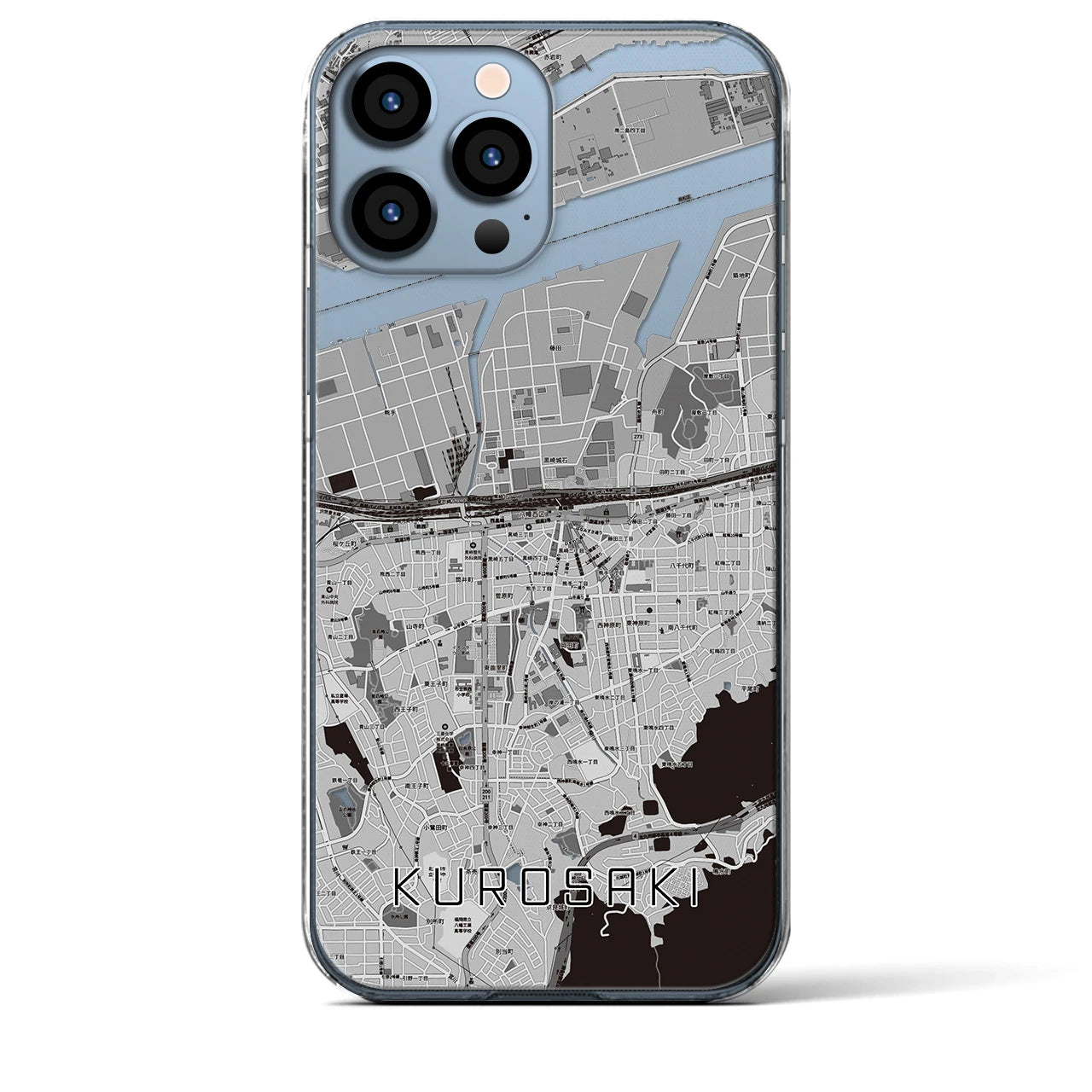 【黒崎(福岡県)】地図柄iPhoneケース(クリアタイプ)