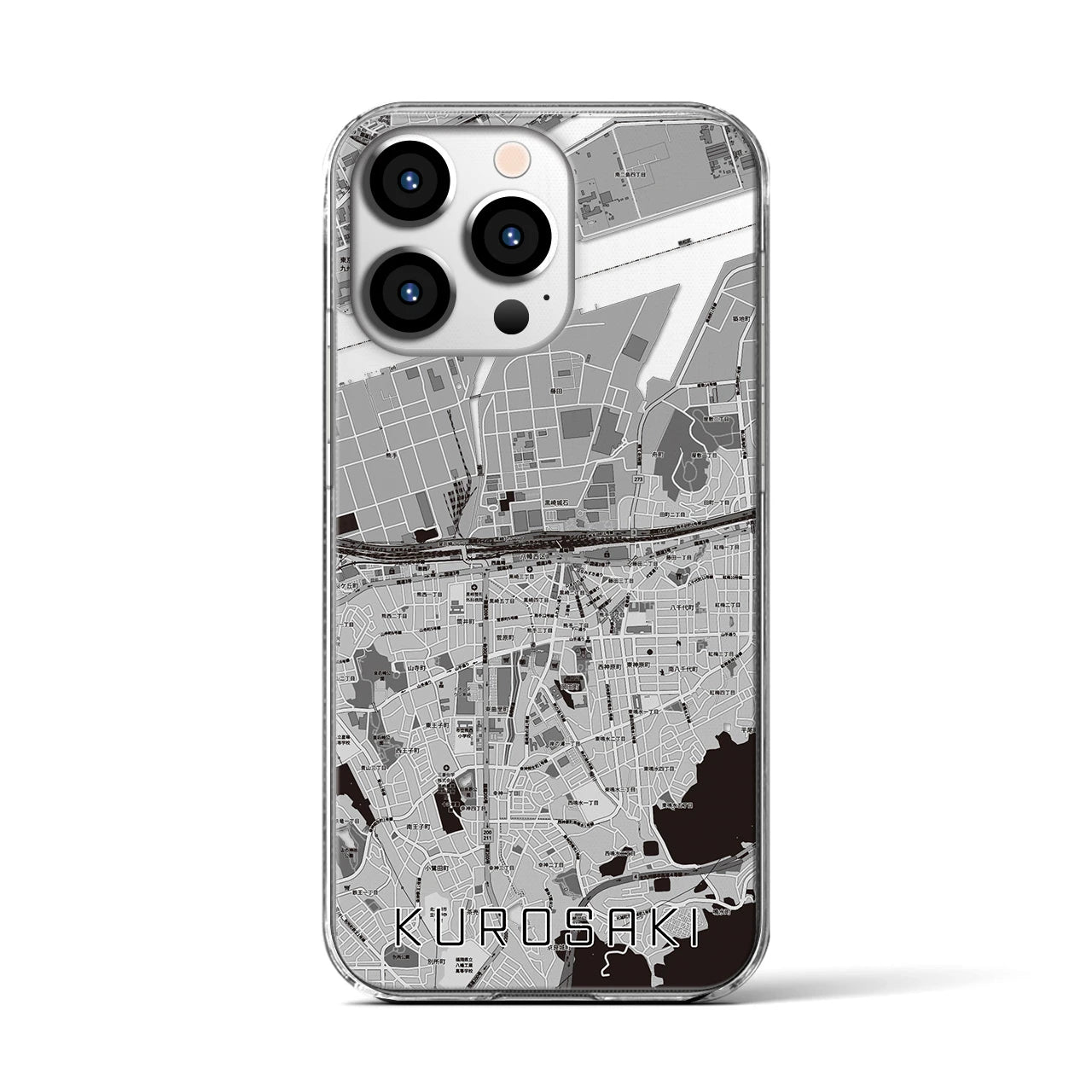 【黒崎(福岡県)】地図柄iPhoneケース(クリアタイプ)