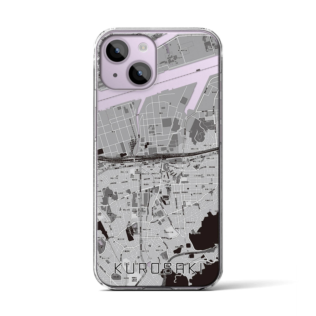 【黒崎(福岡県)】地図柄iPhoneケース(クリアタイプ)