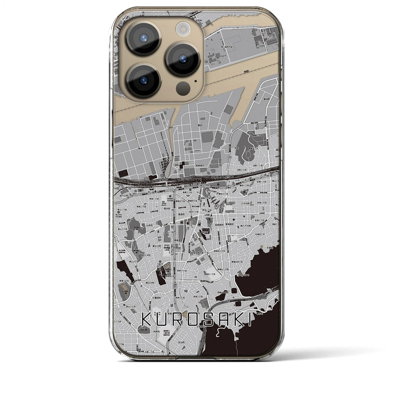 【黒崎(福岡県)】地図柄iPhoneケース(クリアタイプ)