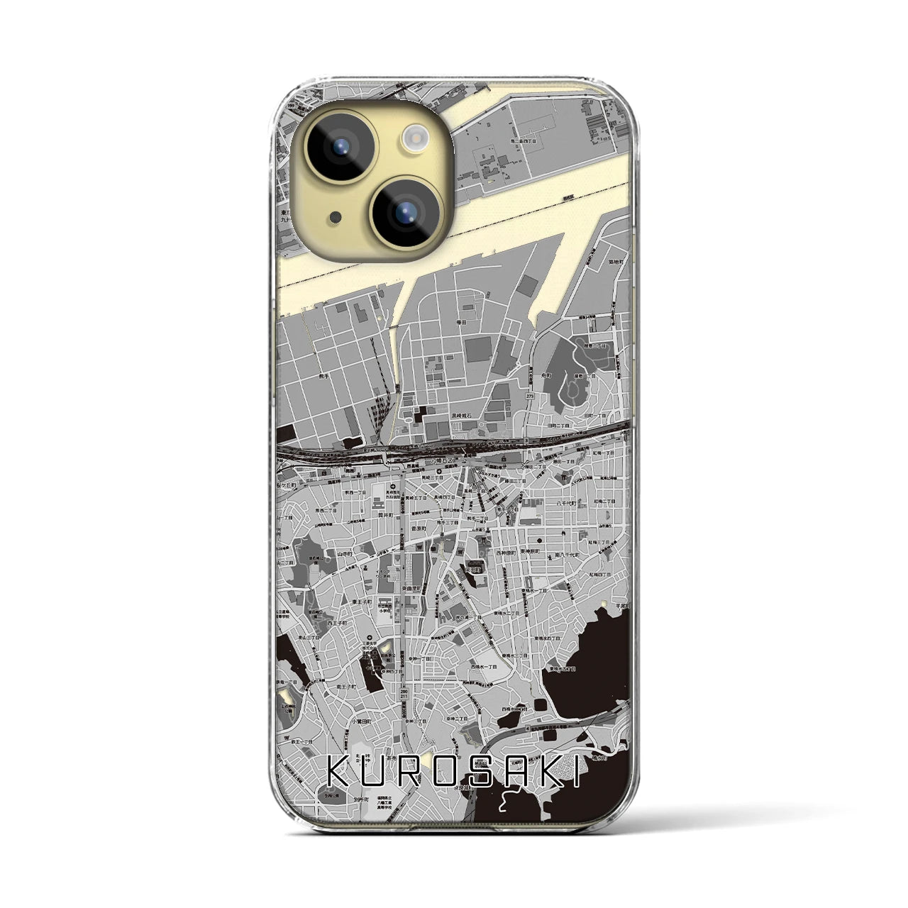 【黒崎(福岡県)】地図柄iPhoneケース(クリアタイプ)