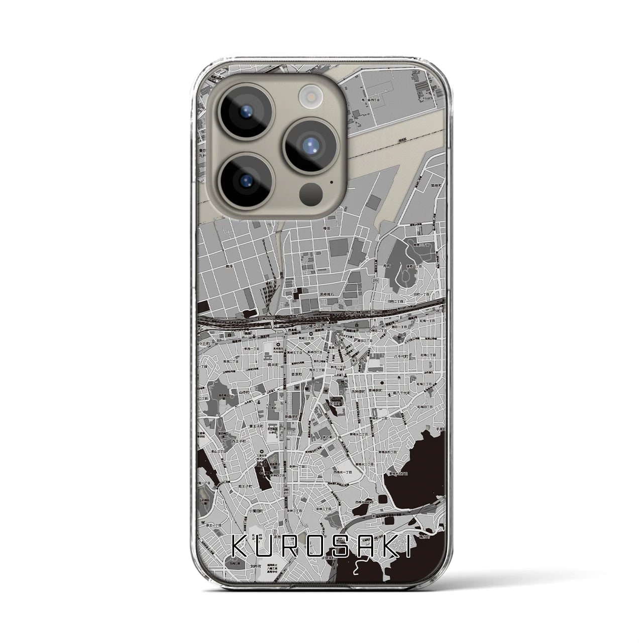 【黒崎(福岡県)】地図柄iPhoneケース(クリアタイプ)