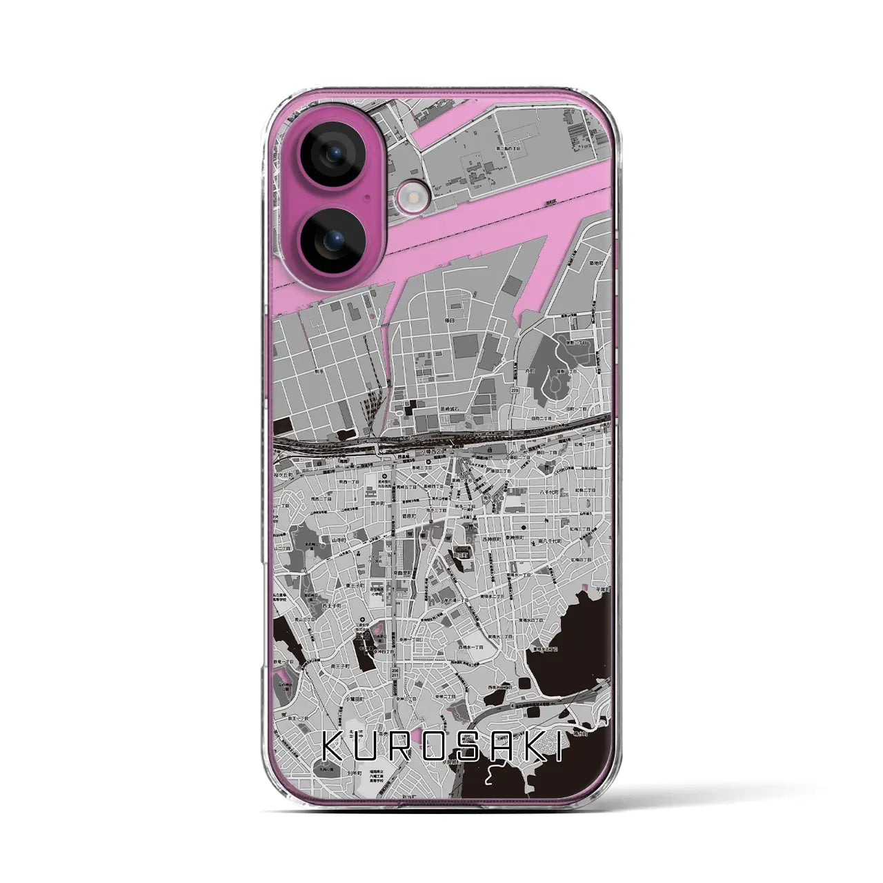 【黒崎(福岡県)】地図柄iPhoneケース(クリアタイプ)