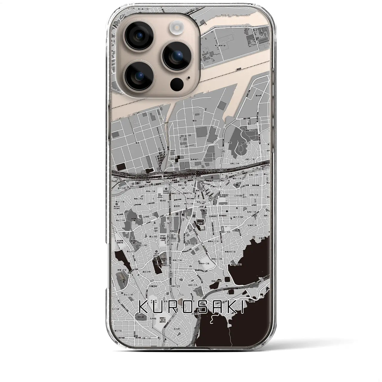 【黒崎(福岡県)】地図柄iPhoneケース(クリアタイプ)