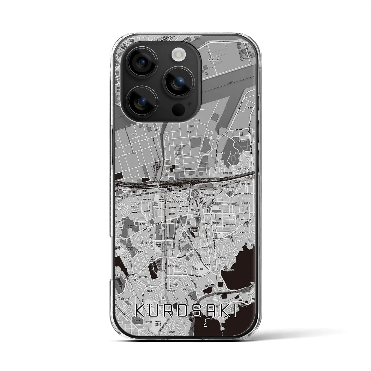 【黒崎(福岡県)】地図柄iPhoneケース(クリアタイプ)