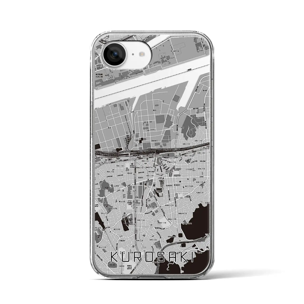 【黒崎(福岡県)】地図柄iPhoneケース(クリアタイプ)