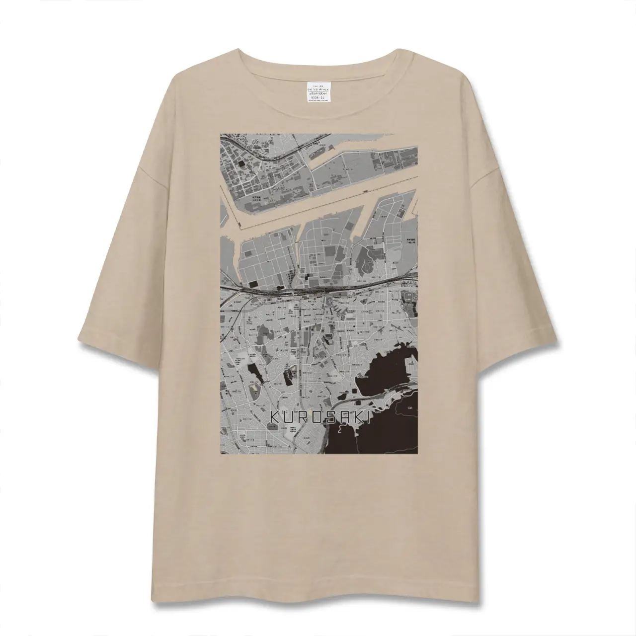【黒崎(福岡県)】地図柄ビッグシルエットTシャツ