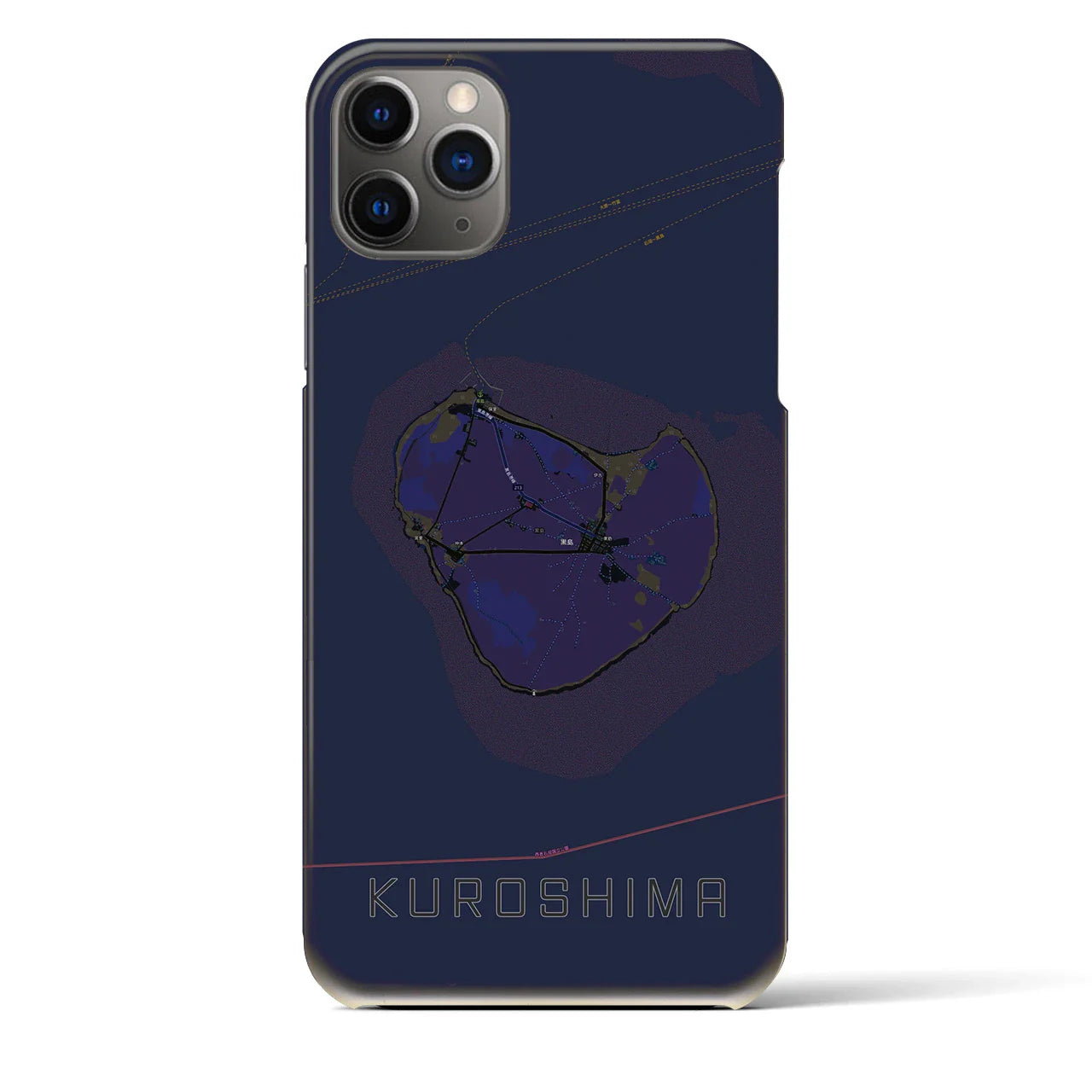 【黒島(沖縄県)】地図柄iPhoneケース(バックカバータイプ)