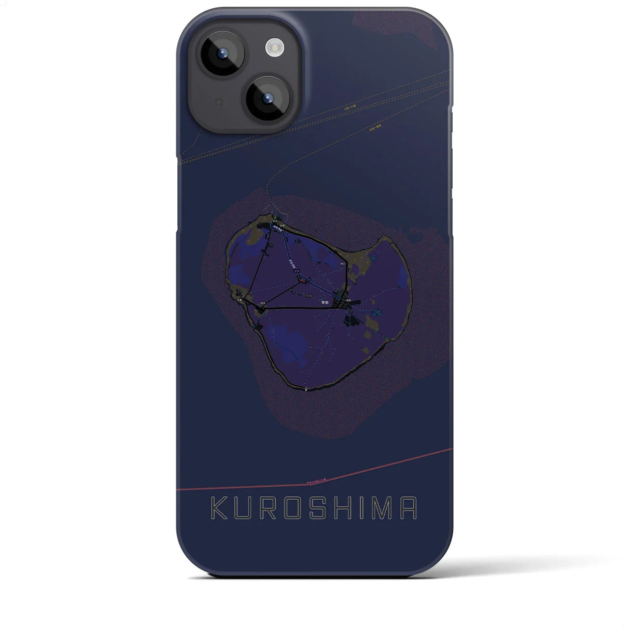 【黒島(沖縄県)】地図柄iPhoneケース(バックカバータイプ)