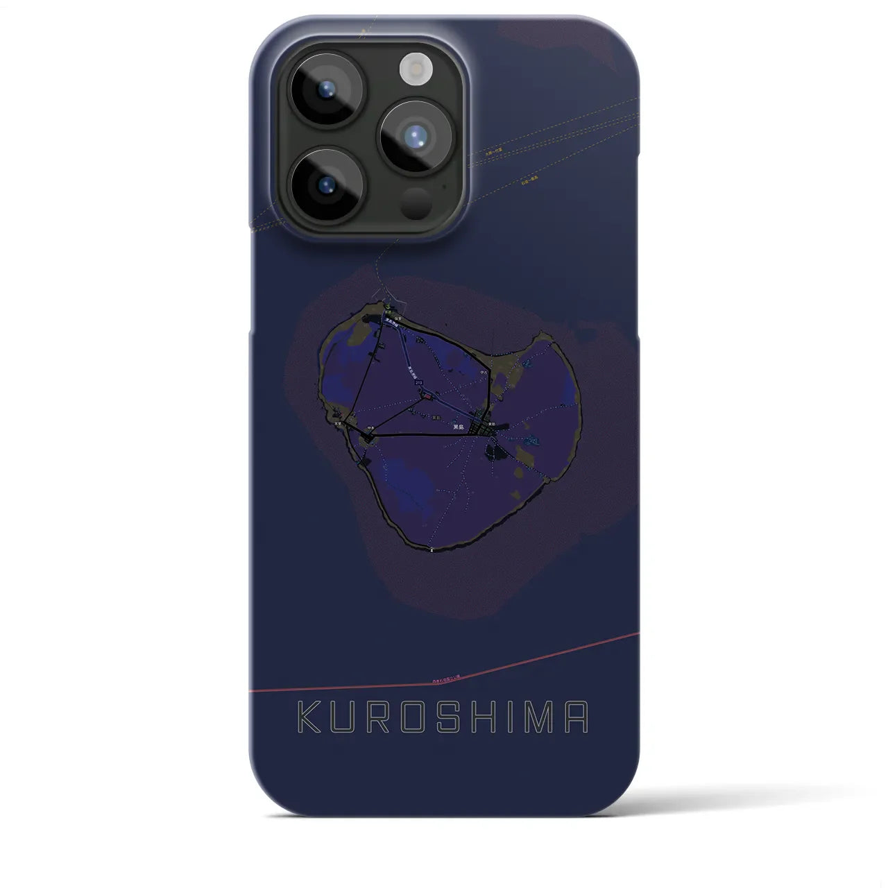 【黒島(沖縄県)】地図柄iPhoneケース(バックカバータイプ)