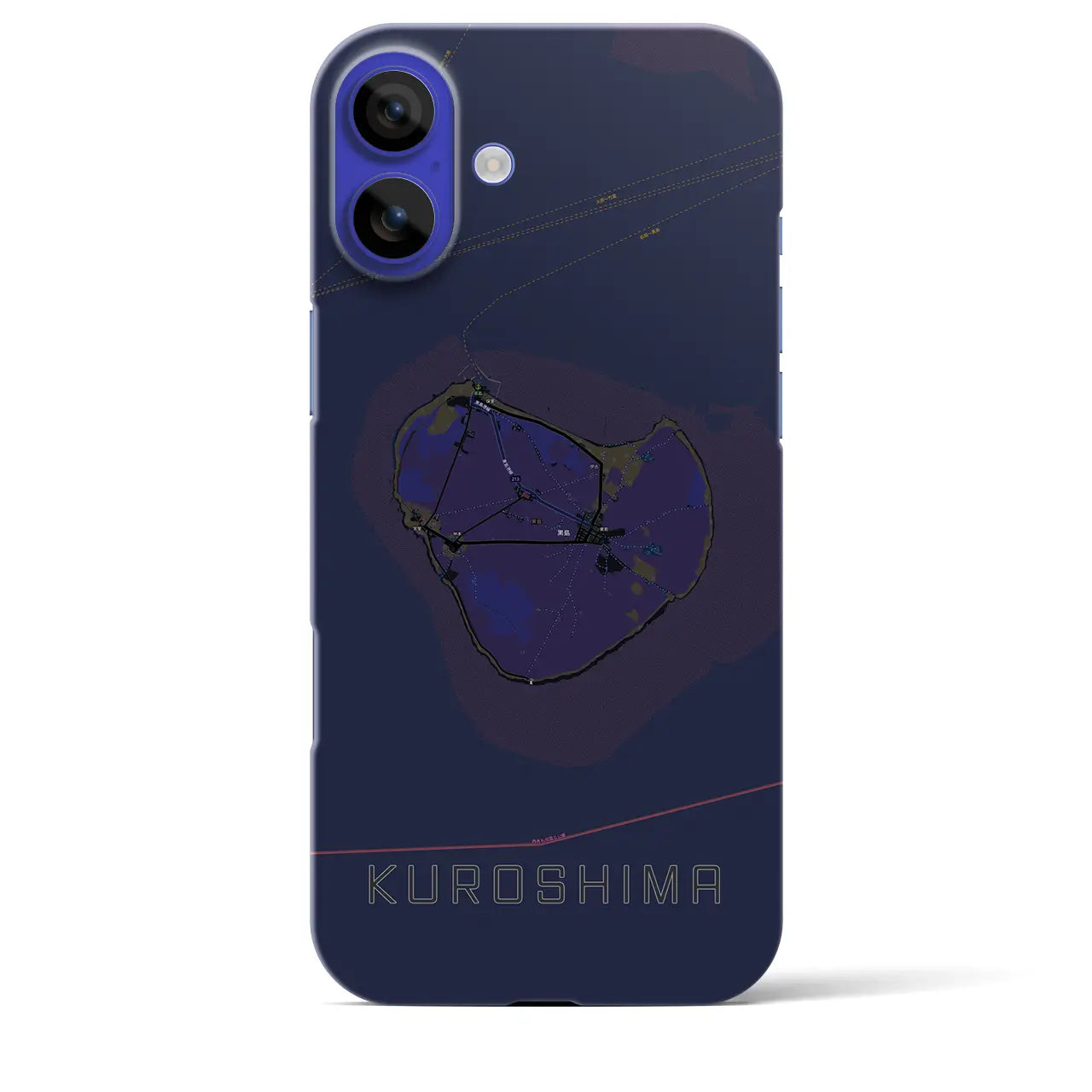 【黒島(沖縄県)】地図柄iPhoneケース(バックカバータイプ)