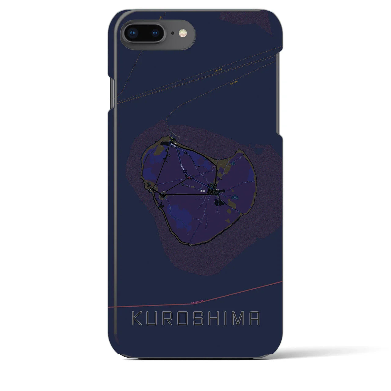 【黒島(沖縄県)】地図柄iPhoneケース(バックカバータイプ)