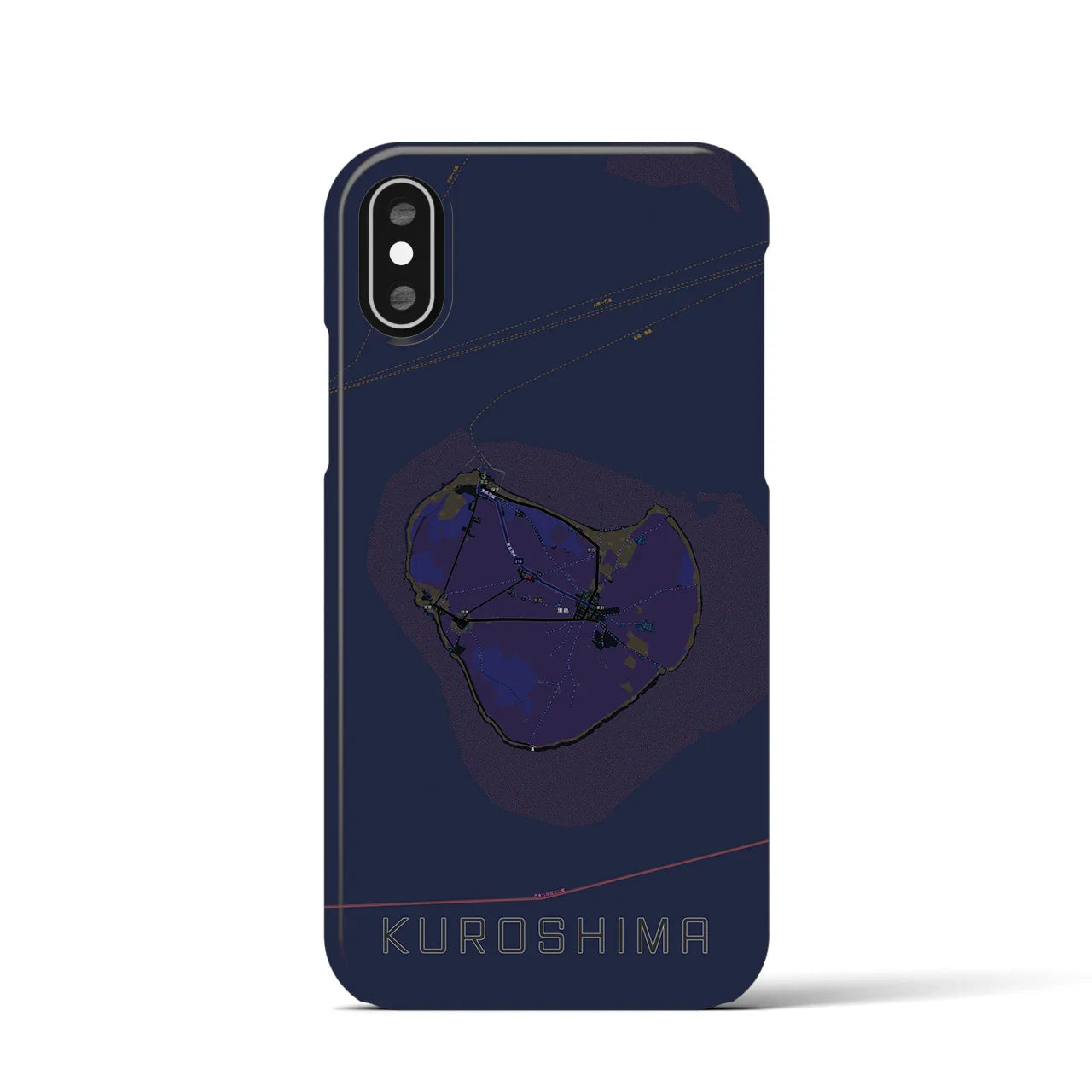 【黒島(沖縄県)】地図柄iPhoneケース(バックカバータイプ)