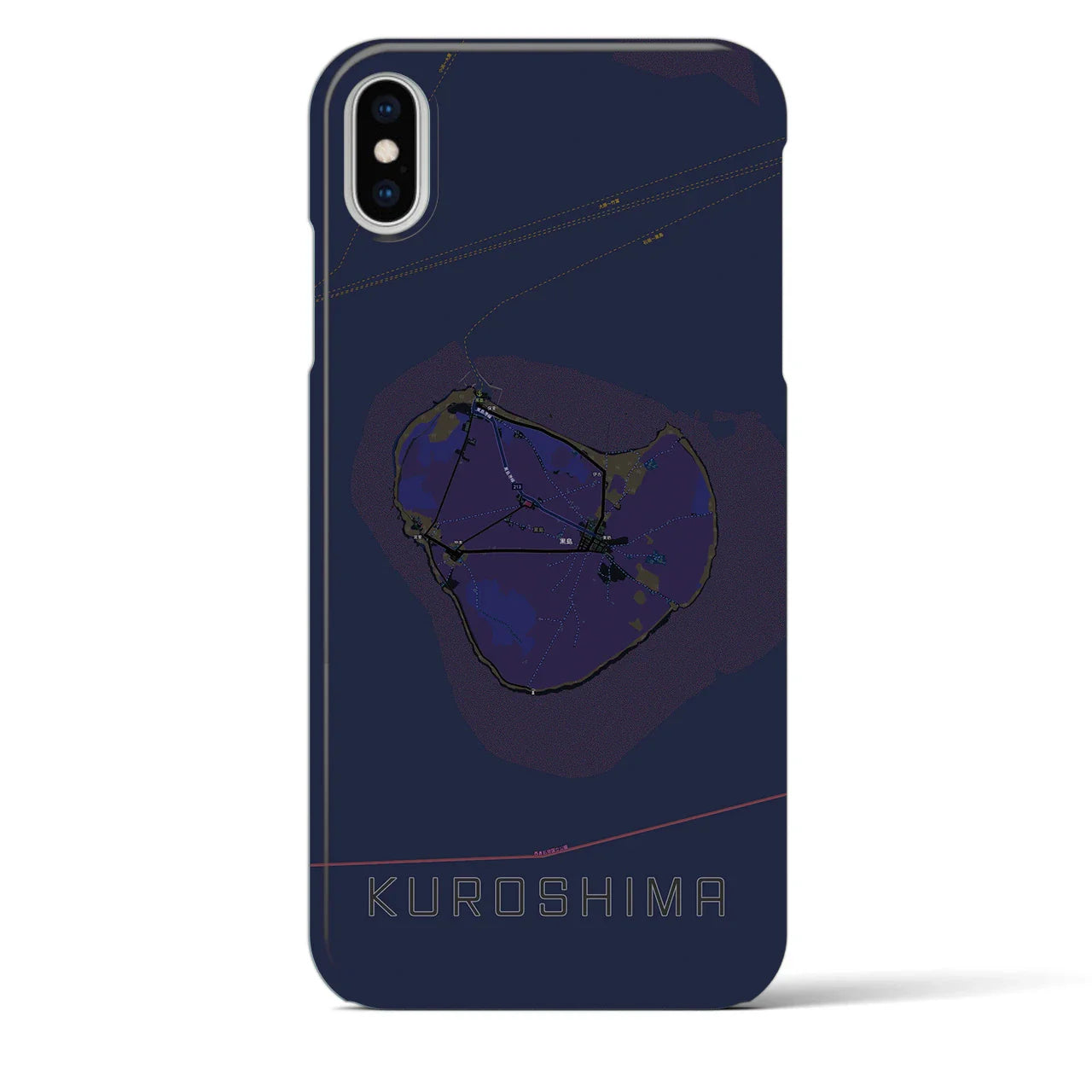 【黒島(沖縄県)】地図柄iPhoneケース(バックカバータイプ)