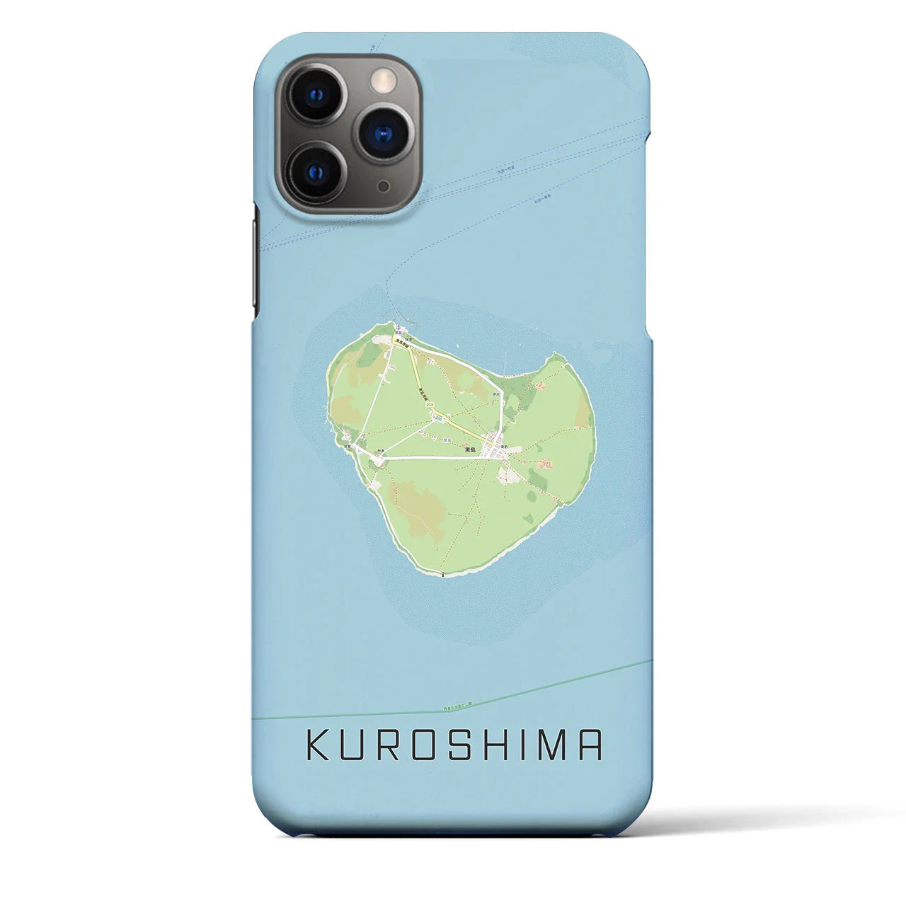 【黒島(沖縄県)】地図柄iPhoneケース(バックカバータイプ)
