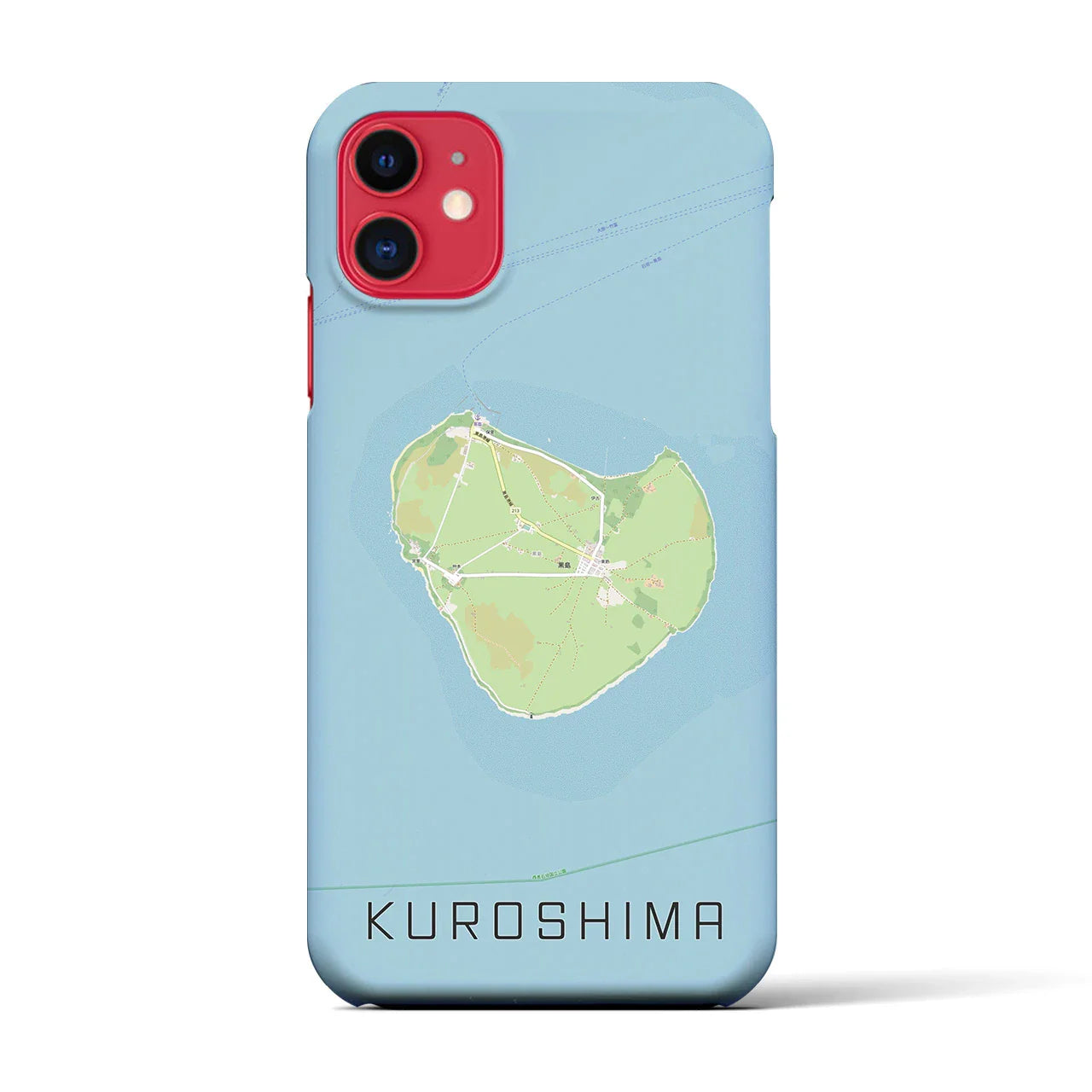 【黒島(沖縄県)】地図柄iPhoneケース(バックカバータイプ)