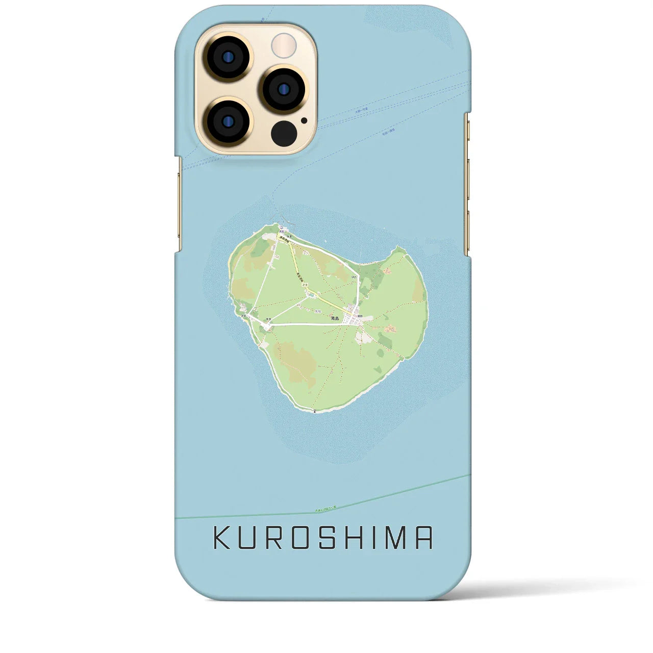 【黒島(沖縄県)】地図柄iPhoneケース(バックカバータイプ)