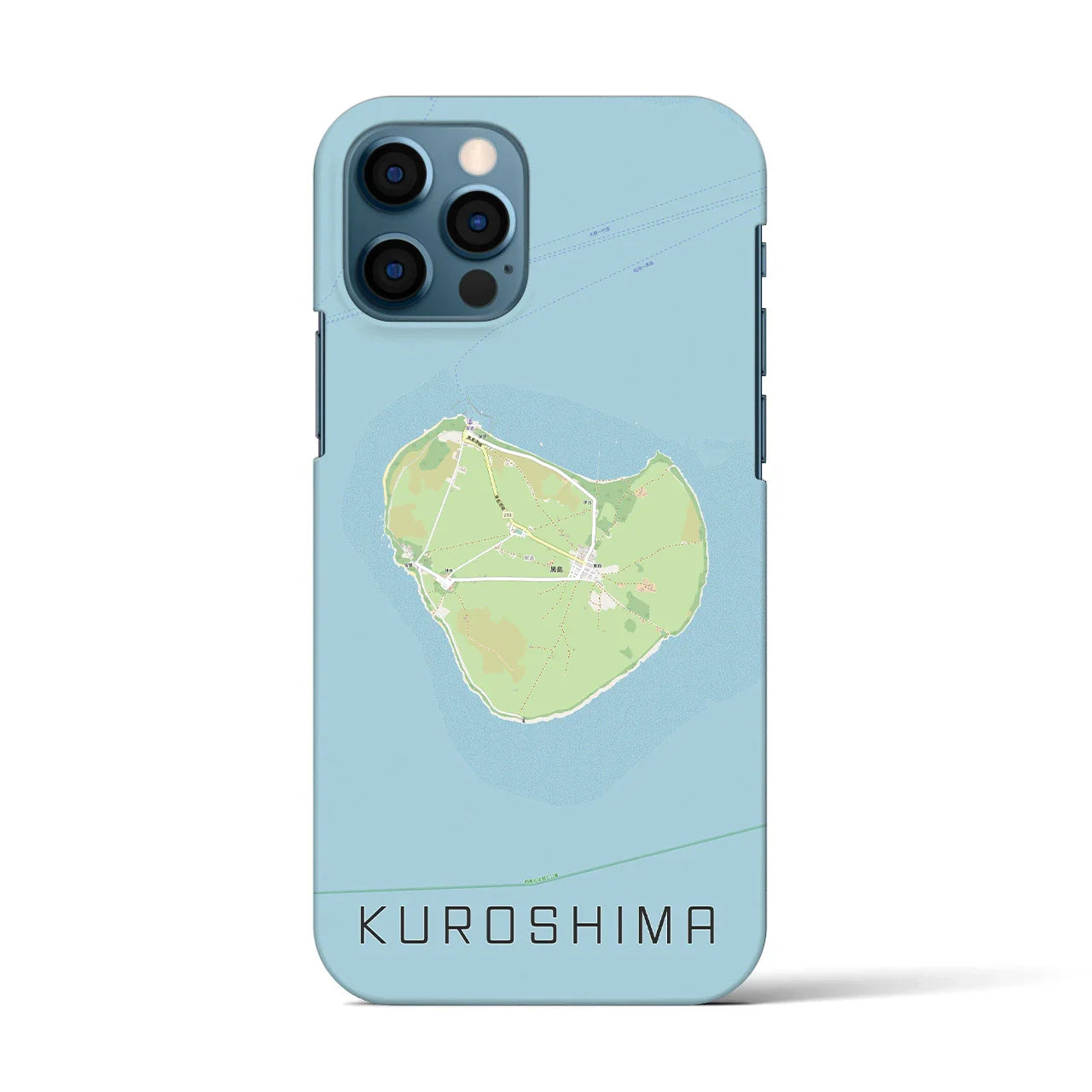 【黒島(沖縄県)】地図柄iPhoneケース(バックカバータイプ)
