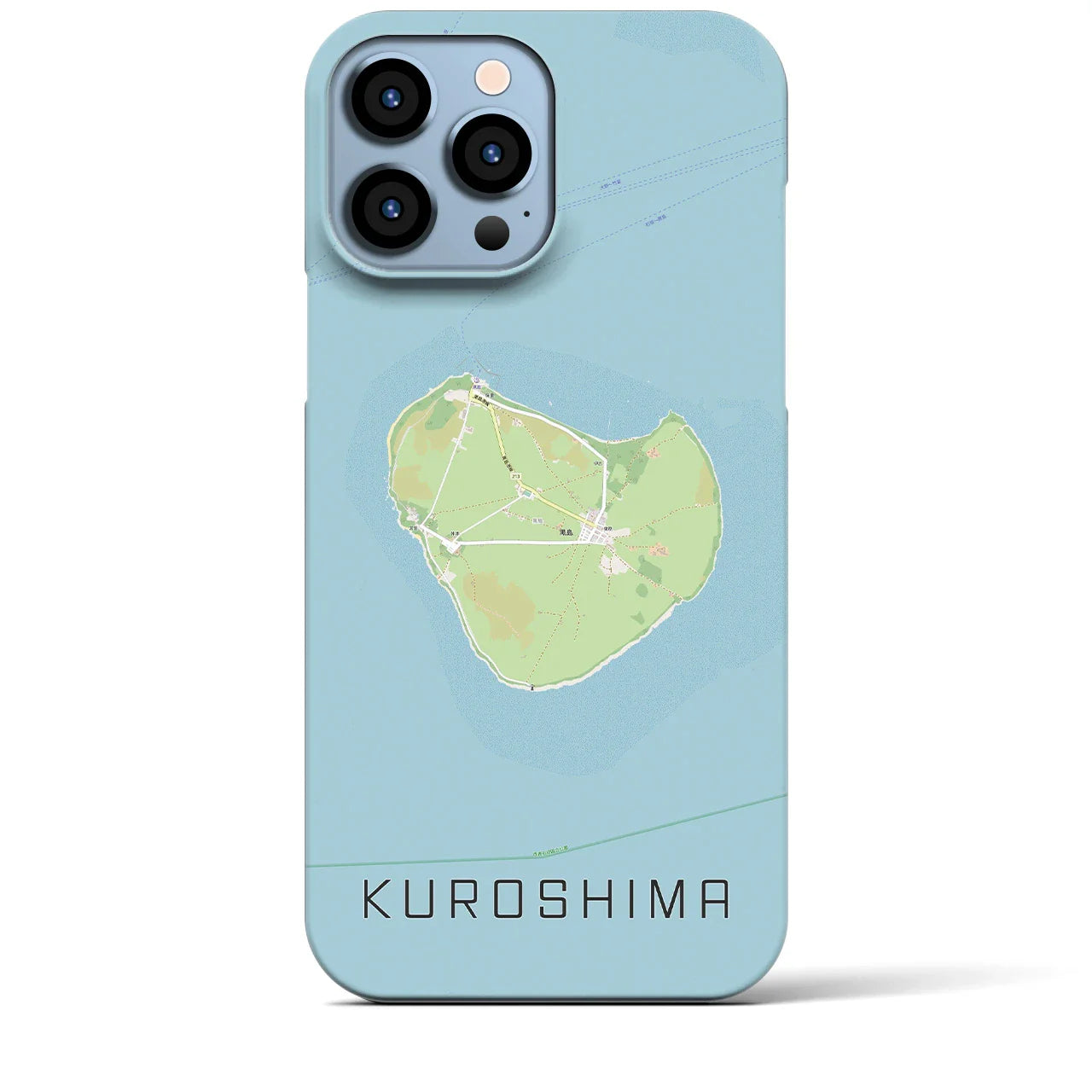 【黒島(沖縄県)】地図柄iPhoneケース(バックカバータイプ)