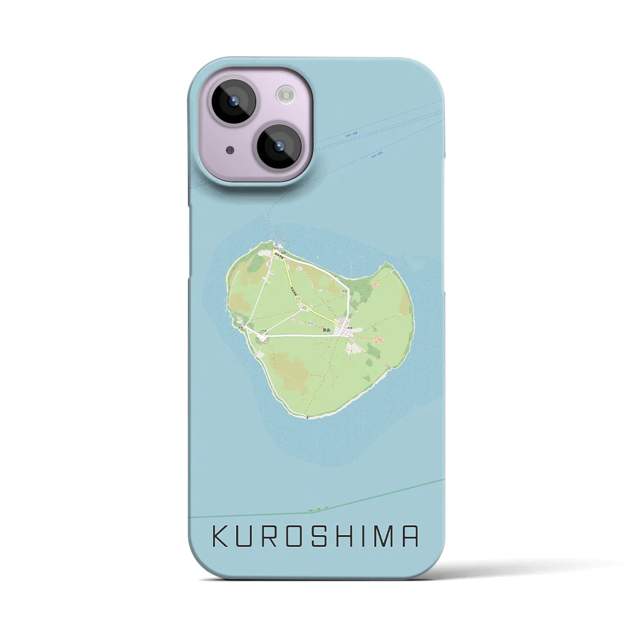 【黒島(沖縄県)】地図柄iPhoneケース(バックカバータイプ)