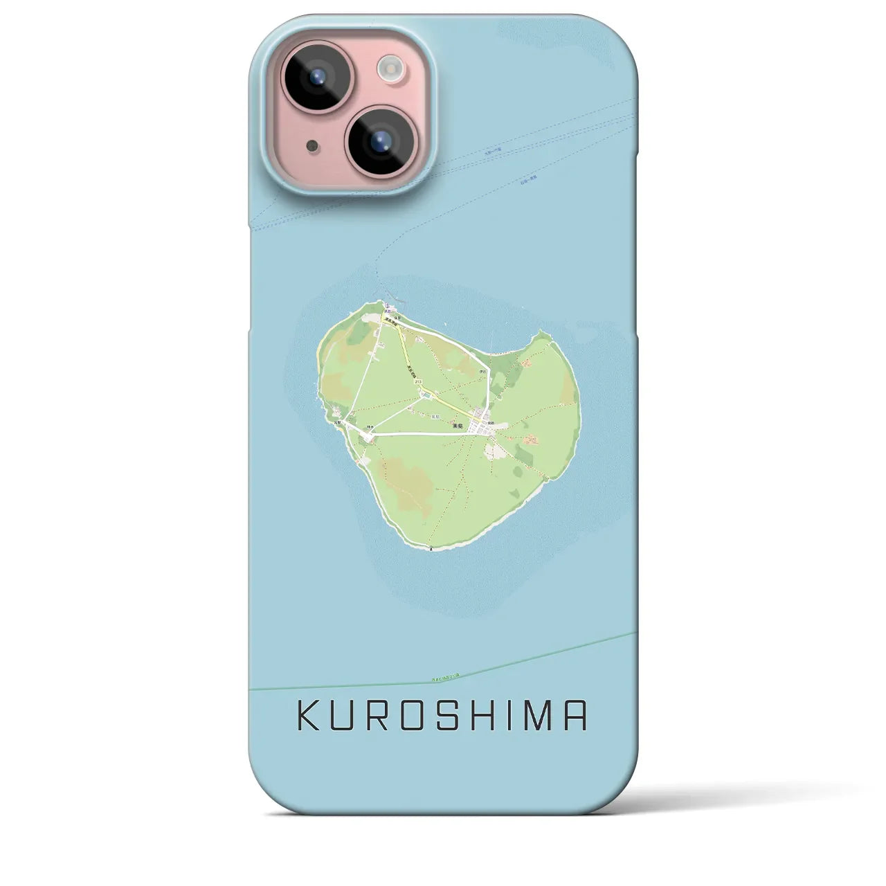 【黒島(沖縄県)】地図柄iPhoneケース(バックカバータイプ)