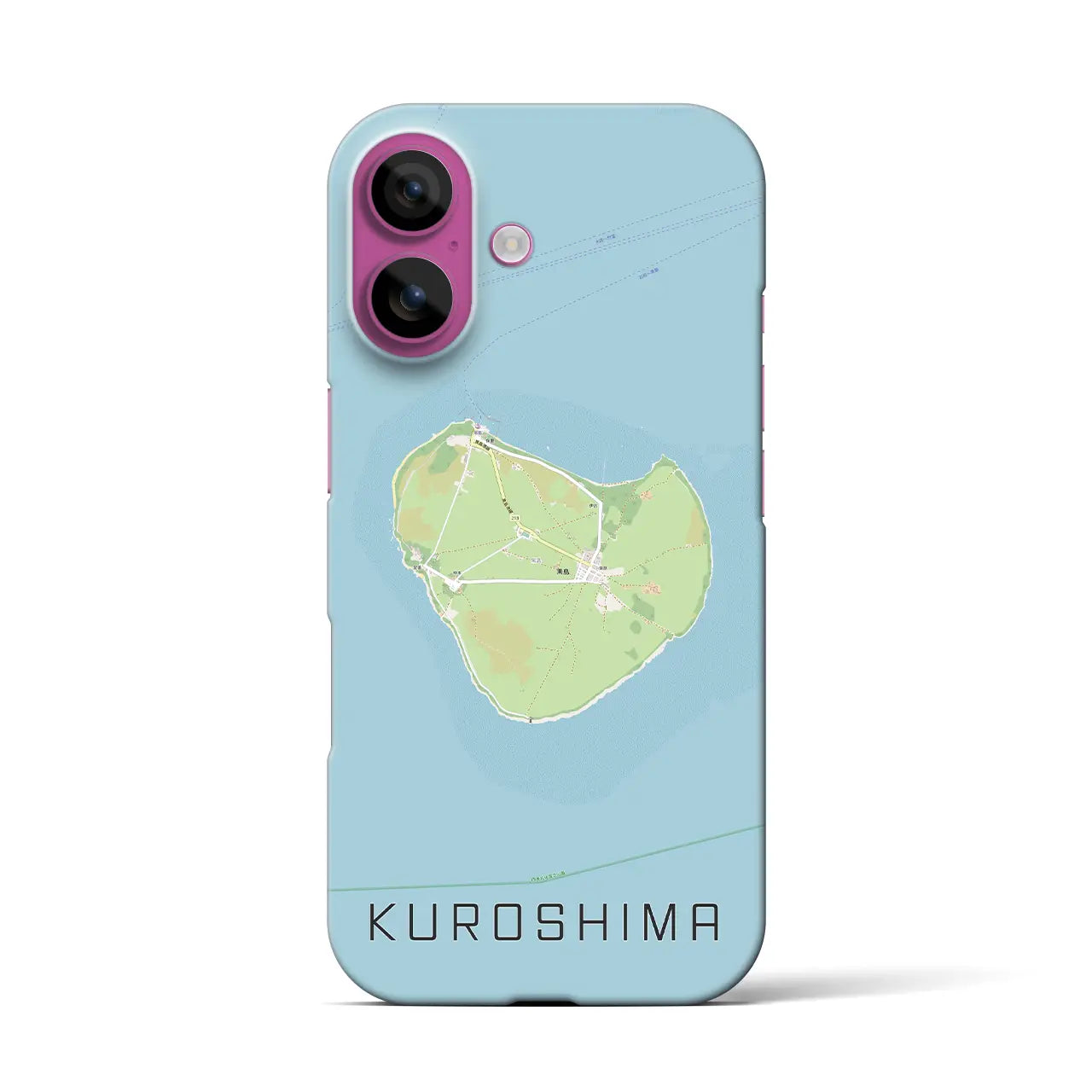 【黒島(沖縄県)】地図柄iPhoneケース(バックカバータイプ)