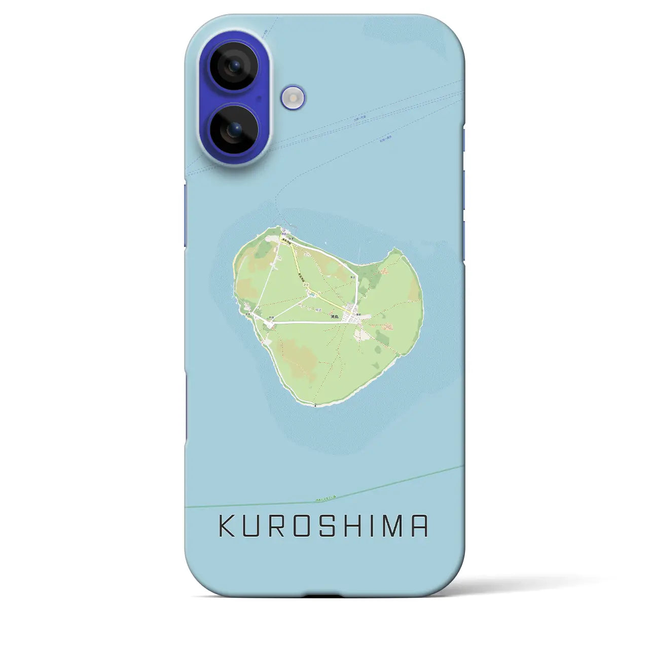 【黒島(沖縄県)】地図柄iPhoneケース(バックカバータイプ)