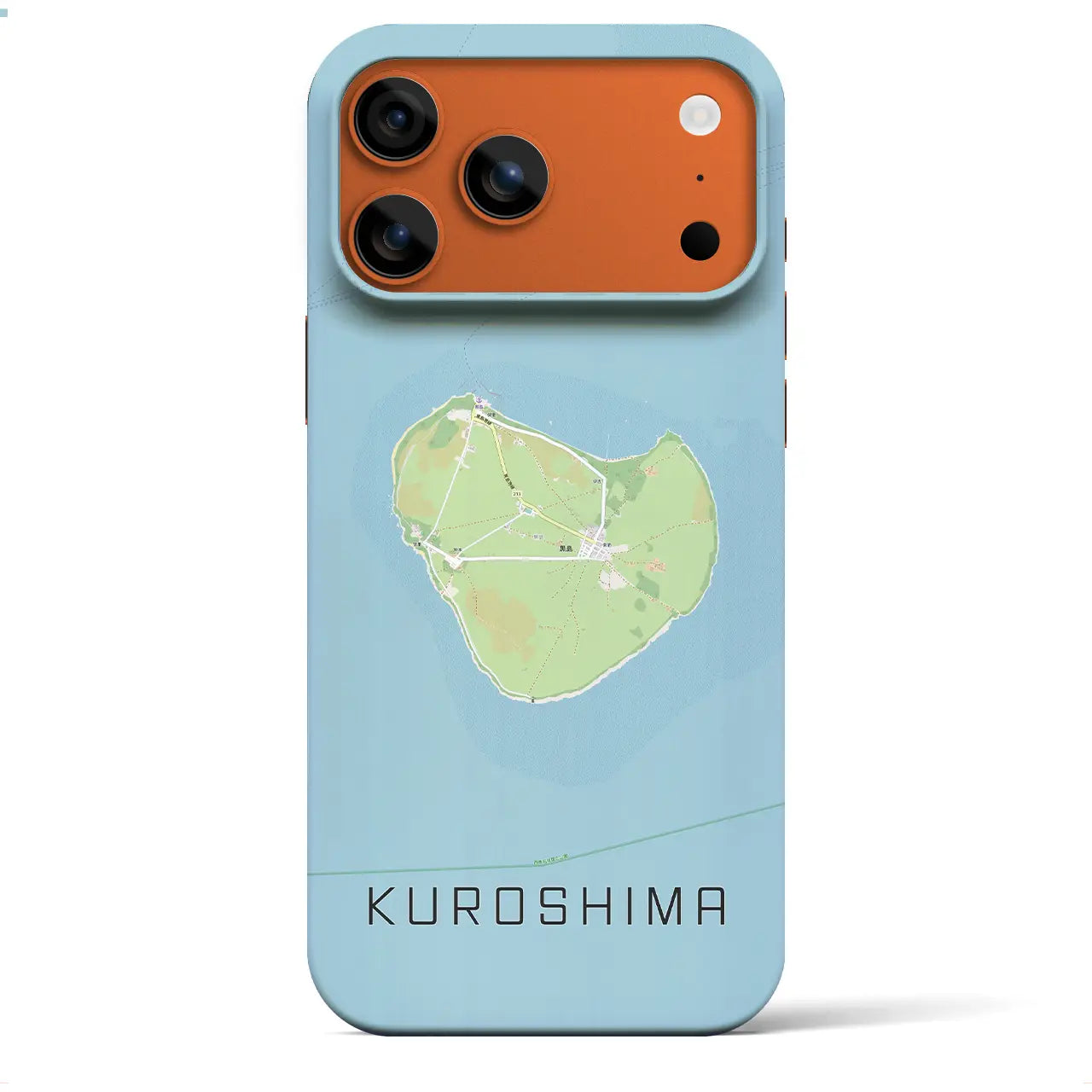 【黒島(沖縄県)】地図柄iPhoneケース(バックカバータイプ)
