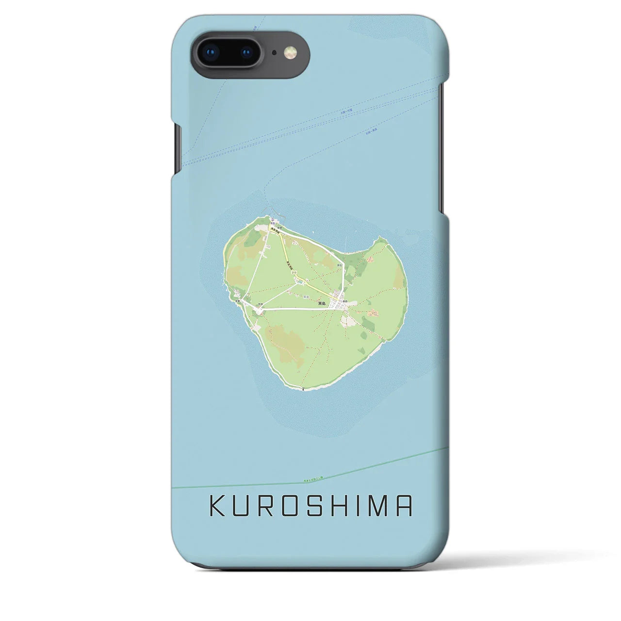 【黒島(沖縄県)】地図柄iPhoneケース(バックカバータイプ)